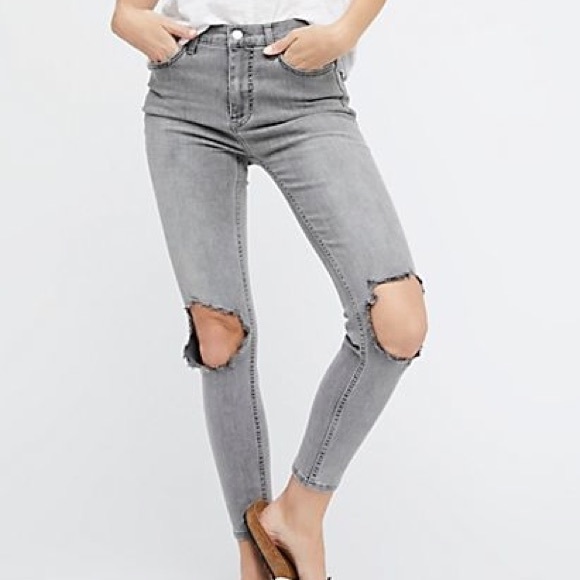 free people high rise busted skinny
